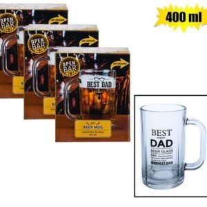 Beer-mug glass dad 400ml asstd
