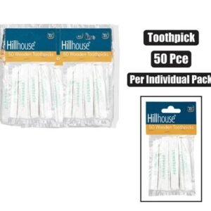 Toothpicks wdn 50pc wrap mint hillhouse