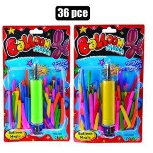 Balloons 36pc with air pump mix colours