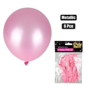 Balloons helium 6pc metallic pink f-01