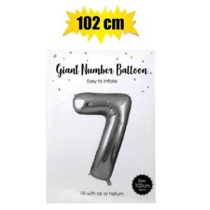 Balloon helium foil silver 7 102cm f-04