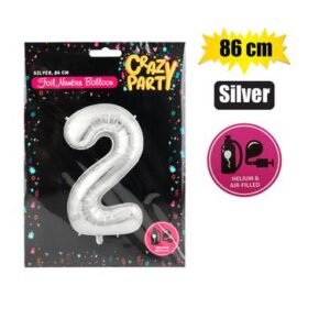 Balloon helium foil silver 2 86cm f-03