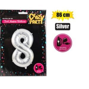 Balloon helium foil silver 8 86cm f-03