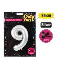 Balloon helium foil silver 9 86cm f-03