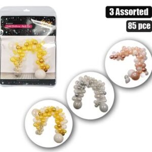 Balloon arch decor pack sil/gld/rgd 85pc