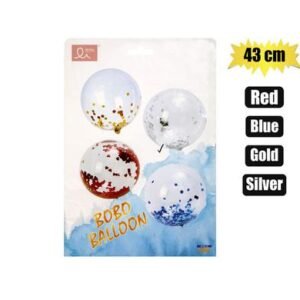 Balloon helium clear glitter 45cm f-01