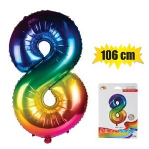 Balloon helium foil rainbow 8 106cm f-04