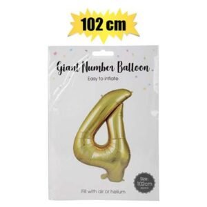 Balloon helium foil gold 4 106cm f-04