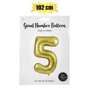 Balloon helium foil gold 5 106cm f-04