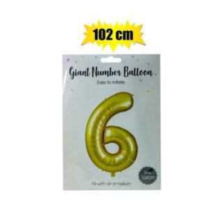 Balloon helium foil gold 6 106cm f-04