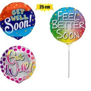 Balloon air fill w/stick get well