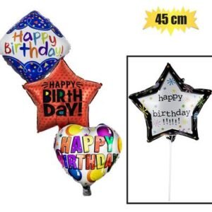 Balloon air fill w/stck shape b/day 45cm