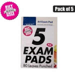 Book exam-pad 80-sheets punched 5pk