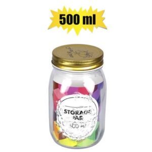 Storage-jar gls embossed 7.5x13cm 500ml