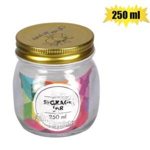 Storage-jar gls embossed 7.5x9cm 250ml