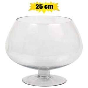 Vase glass footed 25x25cm asstd