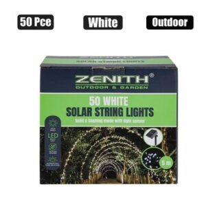 Solar garden light string white 50's