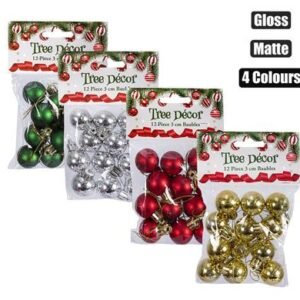 Xmas tree decor balls 12pc 3cm