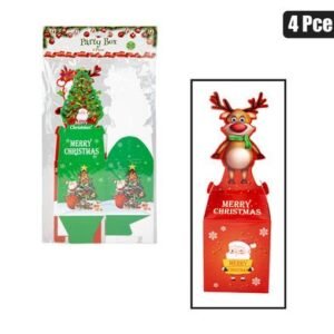 Xmas stationery party boxes 4pc 18x8cm