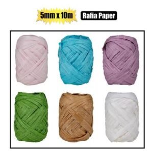 Raffia paper asstd colors 5mmx10m