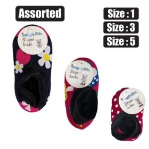 Socks slippers kids size 11.5-4 asstd