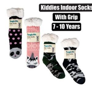 Socks indoor w/grip size 7-10yrs