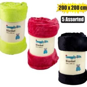 Blanket flannel fleece 200x200cm asstd