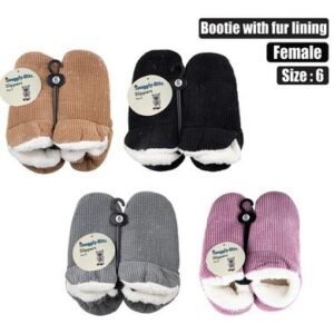 Slipper bootie with fur lining size 6