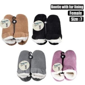 Slipper bootie with fur lining size 7