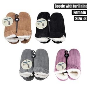 Slipper bootie with fur lining size 8