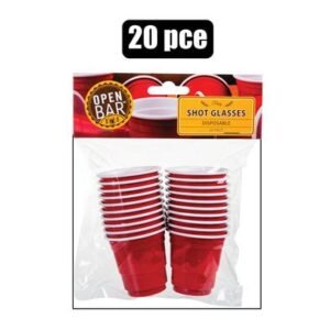 Shot-glass pl disposable 20pc pong 20z