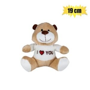 Plush love bear brown & red 19cm