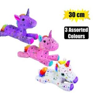 Plush unicorn 30cm metallic stars