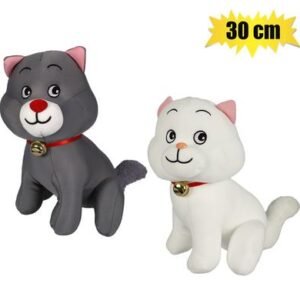 Plush bright cat w/foambeads 30cm