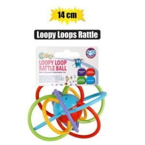 Baby rattle loopy loops ball 14cm