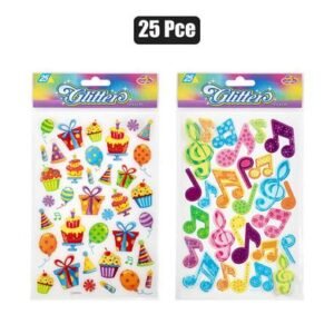 Sticker glitter 25pce asstd