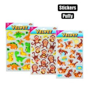 Sticker velvet puffy asstd