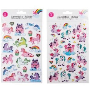 Sticker embossed foil outline unicorn
