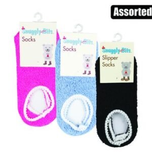 Socks indoor slipper w/grip plain col
